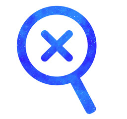 青い星空｜バツマークの虫眼鏡