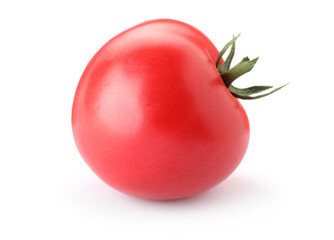 One ripe red tomato isolated on white