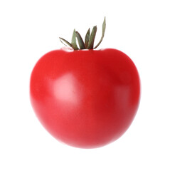 One ripe red tomato isolated on white