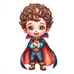 Little vampire boy brings festive cheer at a family gathering during Halloween weekend