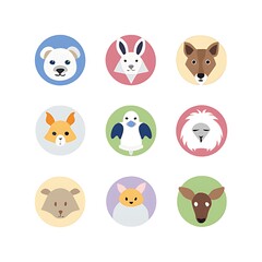 set of funny animals