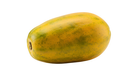 Tropical Papaya Fruit with Vibrant Yellow and Green Skin and Reflection