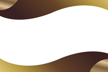A rectangular frame with smooth, abstract, wavy borders at the top and bottom. The borders a rich gold and dark brown gradient