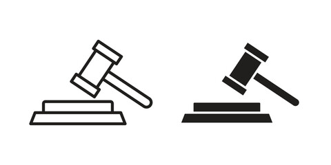 Gavel icon simple vector symbol