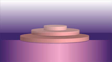 Pink Podium Stage with Spotlight, Modern 3D Round Platform Illustration for Product Display, Event Presentation, Showcase and Creative Stage Design