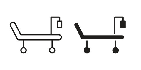 Hospital bed icon simple vector symbol