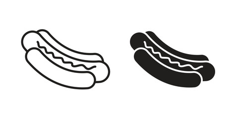 Hot dog icon simple vector symbol