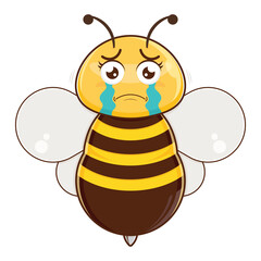 bee scared face cartoon cute