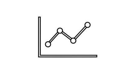 Line graph with three data points connected by lines in a simple black and white illustration ai generated