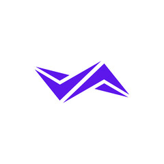 Abstract Purple Angular Geometric Logo Design