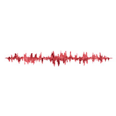 Naklejka premium Red sound wave graphic on transparent background