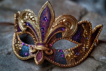 Mardi Gras Fleur De Lis Celebration Decor and Holiday Mask