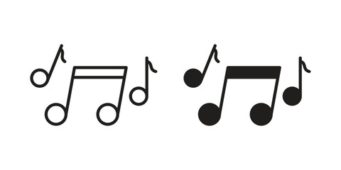 Music note icon simple vector symbol