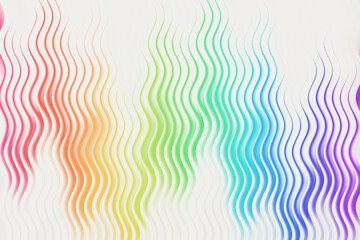 Colorful wavy line pattern isolated on white background for modern design