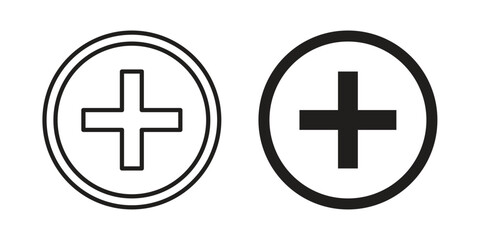 Plus icon simple vector symbol