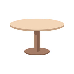 Simple round table with pedestal base in light brown for versatile home decor and furniture mockups
