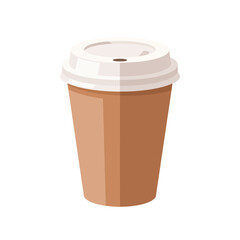 Enjoy a fresh cup of coffee to go in a simple brown paper cup with white lid, perfect for a quick pick-me-up