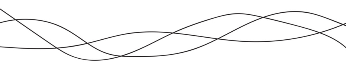 Curve wave seamless pattern. Thin line wavy abstract vector background. Curve wave seamless pattern. Line art striped graphic template. Vector illustration