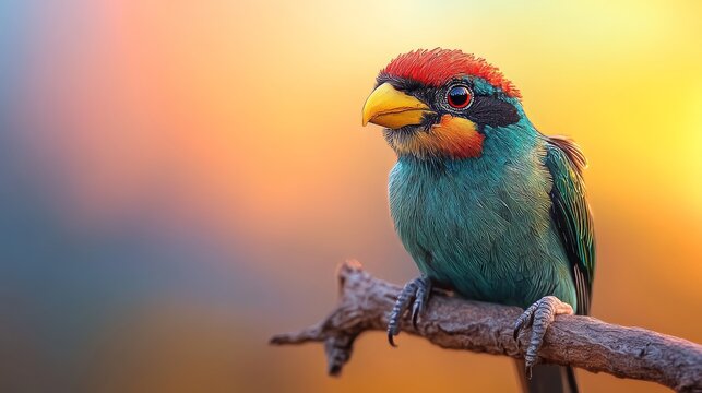 Vibrant watercolor representation of a Red-crested Turaco Bird's likeness