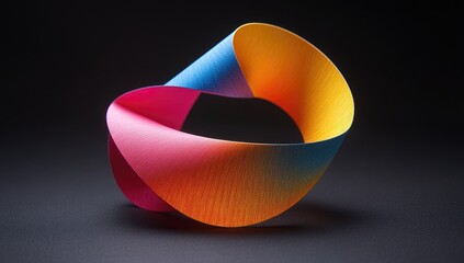 Colored paper strip in a Mobius loop