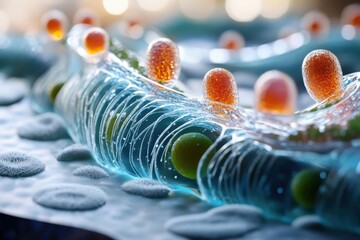 Scientific breakthrough cellular structures laboratory micrography digital realm detailed view biotechnology insights