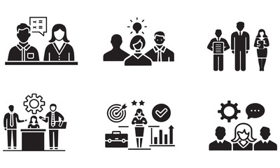 represent business, teamwork, project management, productivity, ideas, goals, communication, and leadership.