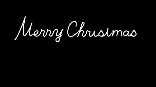 手書きのメッセージアニメ Christmas and New Year 白(透過背景 4K)