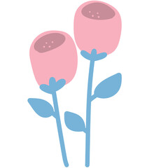 Minimal Pastel Bloom - Twin Buds