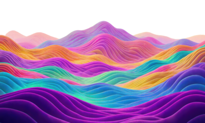 Abstract Pastel Waves of Color