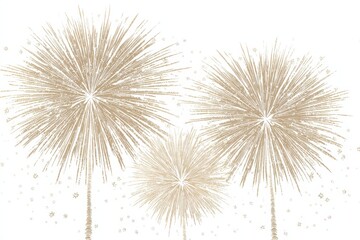 Obraz premium Three dandelions sit together on a white background
