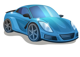 Naklejka premium Cartoon street racing car vehicle on white background illustration for children