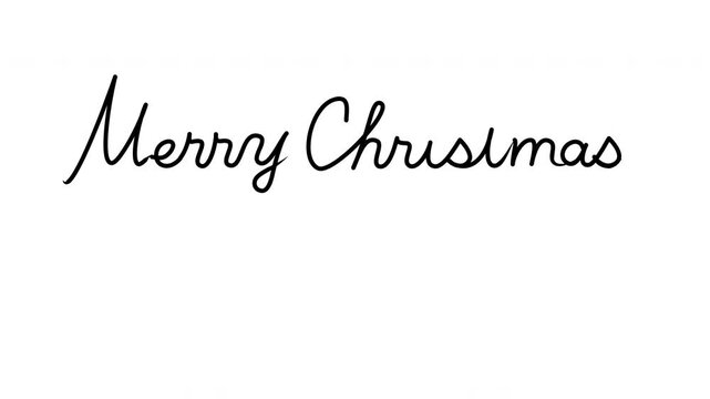 手書きのメッセージアニメ Christmas and New Year 黒(透過背景 4K)