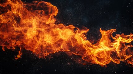 A vivid, dynamic, close-up of fiery flames