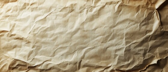 Crumpled and aged brown paper with intricate details