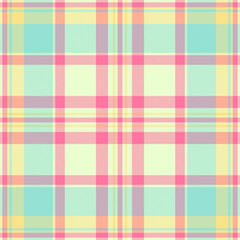 Pastel plaid seamless pattern. Cheerful textile design, perfect for backgrounds, apparel, or creative projects needing a soft, playful aesthetic.