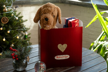 Christmas toy donation box for underprivileged children