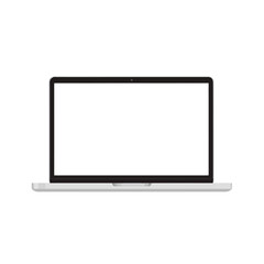 Sleek modern laptop with a blank white screen ready for your content in a clean minimalist style for design
