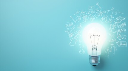 lightbulb brainstorming strategy development collaboration Group of people brainstorming around a glowing lightbulb, sketching ideas on a whiteboard, symbolizing collaborative innovation and strategy