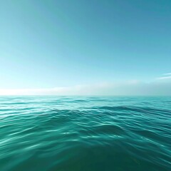 Calm sea, blue sky, horizon view