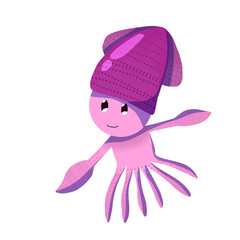 colorful cute squid