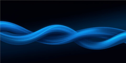 Dynamic blue smoke flows in a fractal wave pattern against a black backdrop