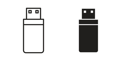 usb drive icon simple vector symbol