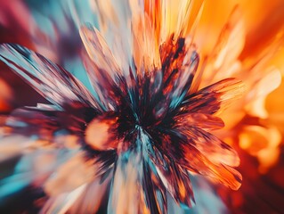 Abstract Colorful Flower Burst Vivid Texture