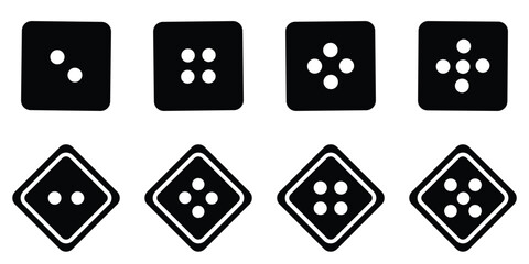 Sewing Button Icon Vector Set – Circular Fashion Symbols and Clothing Silhouette Collection