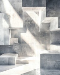 Modern architectural design highlighted through light dynamics.