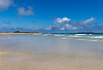 Beach at Puerto Villamil Galapagos island isabela in ecuador