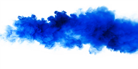vibrant blue smoke explosion isolated on white background, png, ai generated