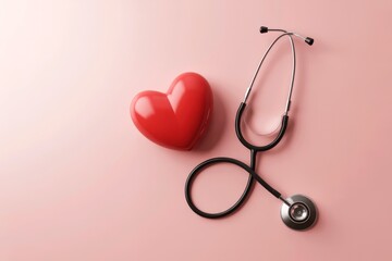 Fototapeta premium Stethoscope with Red Heart