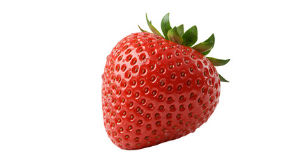 Vibrant Red Strawberry with Glistening Water Droplets on a Gradient Background
