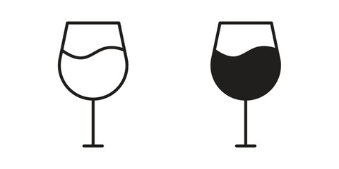 Wine glass icon simple vector symbol